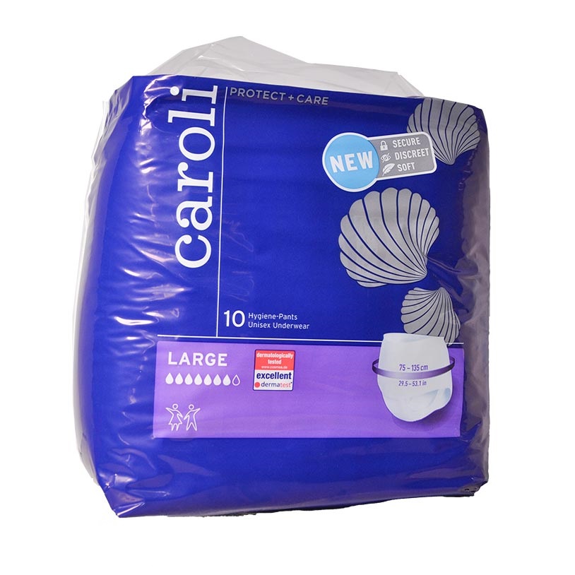 CAROLI-Large.jpg پوشینه شورتی بزرگسالان کرولی مدل Protect Plus Care Larg هفت قطره - بسته ۱۰ عددی - تصویر 1
