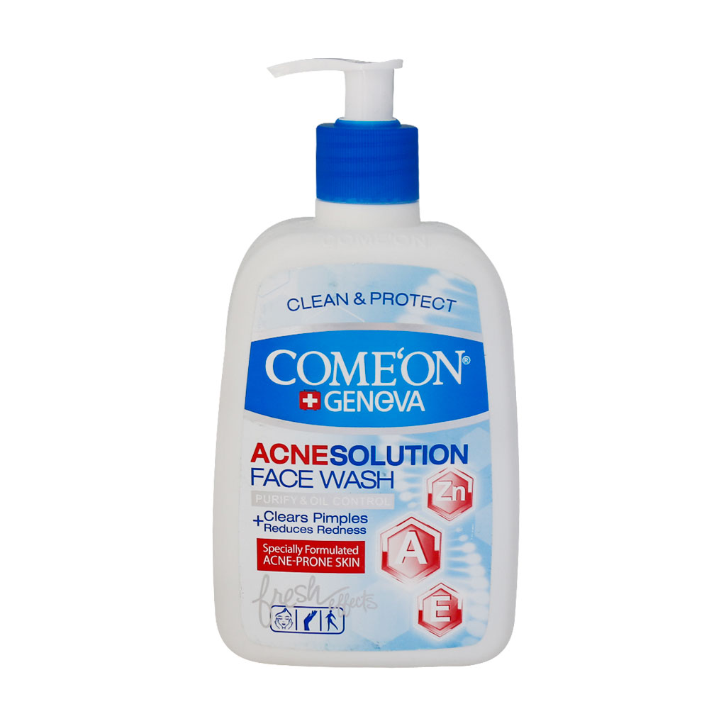 Comeon-Acne-Solution-Face-Wash-500-ml.jpg ژل شستشوی صورت مخصوص پوست های دارای جوش کامان - تصویر 1