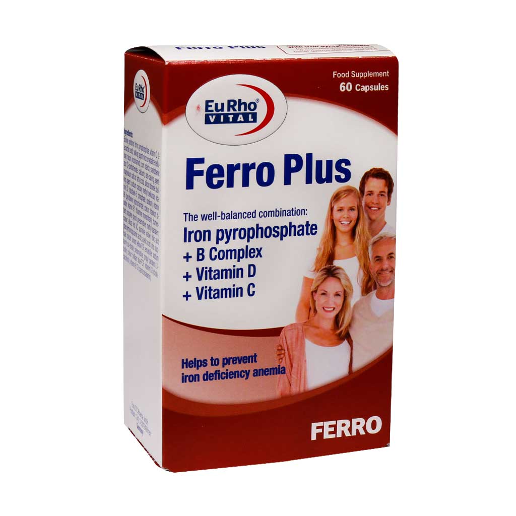 Eurho-Vital-Ferro-Plus-60-Capsules.jpg کپسول فرو پلاس یوروویتال - تصویر 1