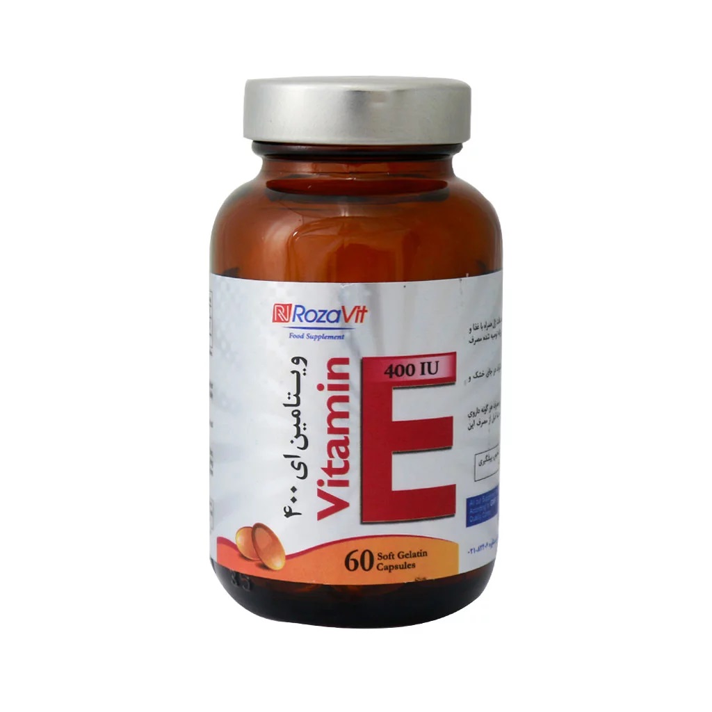 Rozavit-Vitamin-E-400-IU-60-Caps.jpg سافت ژل ویتامین ای 400 رزاویت - Image 1