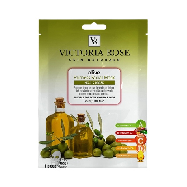 VICTORIA-ROSE-OLIVE-FACE-SHEET-MASK.jpg ماسک ورقه ای صورت زیتون ویکتوریا رز - Image 1