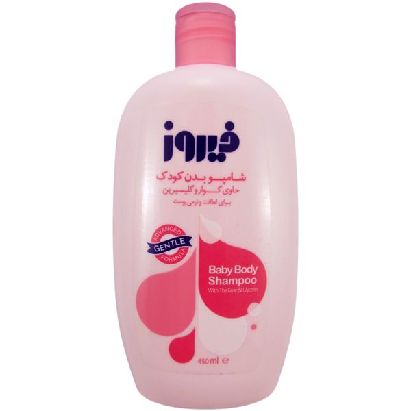 firooz_baby_body_shampoo_pink.jpg شامپو بدن کودک حاوی گوار و گلیسیرین 450 میلی لیتر صورتی فیروز - Image 1