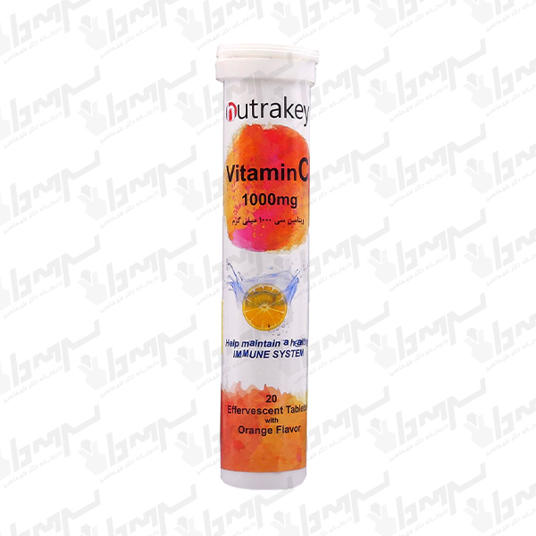 nutrakey-vitamin-c-1000-mg-20-effervescent-tablets.jpg قرص جوشان ویتامین ث 1000 mg نوتراکی - Image 1