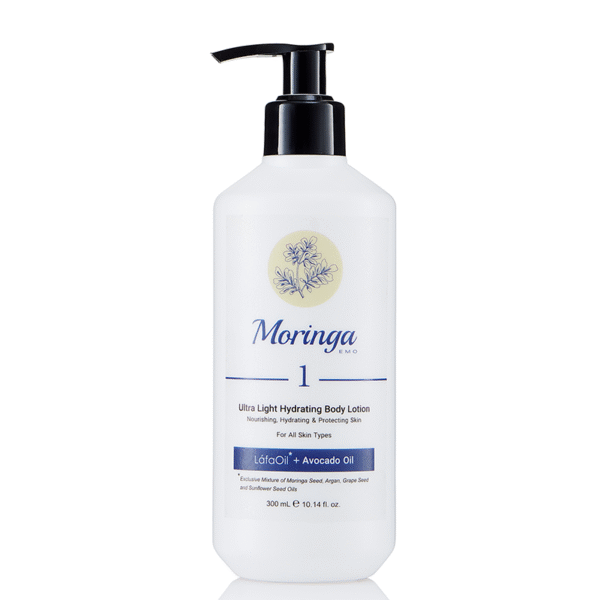 لوسیون بدن فوق سبک و آبرسان مورینگا امو 300 ml مخصوص انواع پوست کد 1