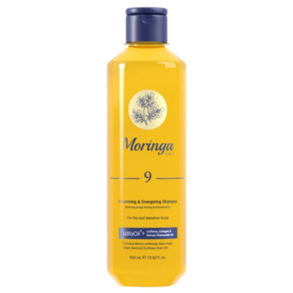 شامپو حجم‌دهنده و انرژی بخش مورینگا امو 400ml مناسب پوست سر خشک و حساس کد 9
